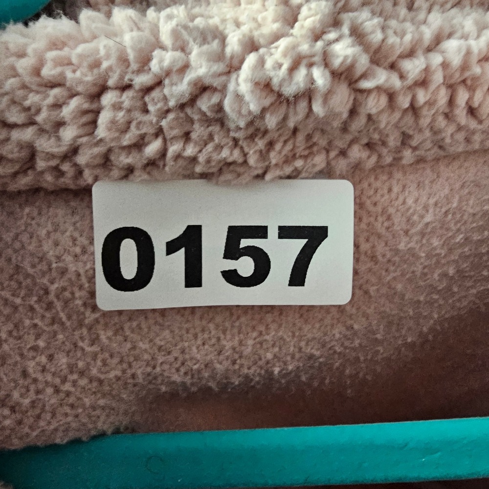 Columbia Pink Sherpa Fleece Zip Up Jacket Women's XL Paw‎ Print Casual Outerwear - Picture 10 of 10